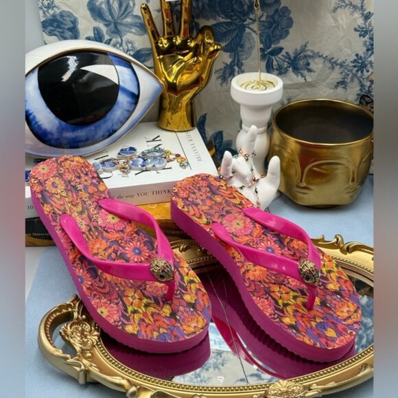 🆕 KURT GEIGER LDN 🧿 X MATTHEW WILLIAMSON NWOB Pink Kensington Flipflop, Sz 7 - Picture 3 of 13